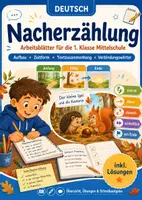 Vorschau - Arbeitsblätter - Deutsch Komplettpaket 1. Klasse Mittelschule – Grammatik, Rechtschreibung & Textkompetenz (9 Arbeitsblätter mit Lösungen) - Seite 1