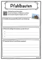 Vorschau - Unterrichtsreihen - Pfahlbauten Lückentext mit Wortspeicher Hörverstehen und Suchsel - Seite 3