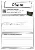 Vorschau - Unterrichtsreihen - Pfauen Lückentext mit Wortspeicher Hörverstehen und Suchsel - Seite 3
