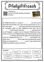 Vorschau - Unterrichtsreihen - Pfeilgiftfrosch Lückentext mit Wortspeicher Hörverstehen und Suchsel - Seite 1