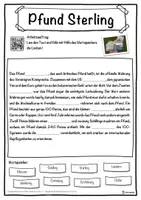 Vorschau - Unterrichtsreihen - Pfund Sterling Lückentext mit Wortspeicher Hörverstehen und Suchsel - Seite 1