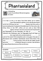 Vorschau - Unterrichtsreihen - Phantasialand Lückentext mit Wortspeicher Hörverstehen und Suchsel - Seite 1