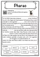 Vorschau - Unterrichtsreihen - Pharao Lückentext mit Wortspeicher Hörverstehen und Suchsel - Seite 1