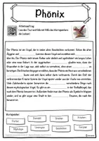 Vorschau - Unterrichtsreihen - Phönix Lückentext mit Wortspeicher Hörverstehen und Suchsel - Seite 1