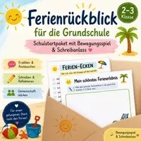 Vorschau - Arbeitsblätter - Ferienrückblick für die Grundschule – Arbeitsblätter zum Schulstart - Deckblatt