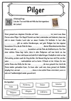 Vorschau - Unterrichtsreihen - Pilger Lückentext mit Wortspeicher Hörverstehen und Suchsel - Seite 1