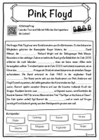 Vorschau - Unterrichtsreihen - Pink Floyd Lückentext mit Wortspeicher Hörverstehen und Suchsel - Seite 1
