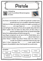 Vorschau - Unterrichtsreihen - Pistole Lückentext mit Wortspeicher Hörverstehen und Suchsel - Seite 1
