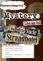 Vorschau - Arbeitsblätter - Die letzte Nacht im Strandhotel – Krimi-Mystery für Deutsch Klasse 5–8 - Deckblatt
