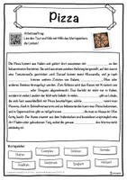 Vorschau - Unterrichtsreihen - Pizza Lückentext mit Wortspeicher Hörverstehen und Suchsel - Seite 1