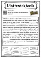 Vorschau - Unterrichtsreihen - Plattentektonik Lückentext mit Wortspeicher Hörverstehen und Suchsel - Seite 1