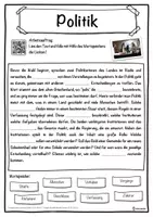 Vorschau - Unterrichtsreihen - Politik Lückentext mit Wortspeicher Hörverstehen und Suchsel - Seite 1