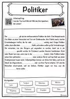 Vorschau - Unterrichtsreihen - Politiker Lückentext mit Wortspeicher Hörverstehen und Suchsel - Seite 1
