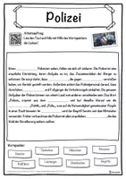 Vorschau - Unterrichtsreihen - Polizei Lückentext mit Wortspeicher Hörverstehen und Suchsel - Seite 1