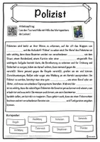 Vorschau - Unterrichtsreihen - Polizist Lückentext mit Wortspeicher Hörverstehen und Suchsel - Seite 1