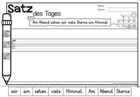 Vista previa - Hojas de trabajo - Gratis: Sätze schreiben / Satz des Tages / Schüttelsätze (Grundschrift) Alemán - página 3