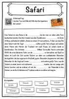 Vorschau - Unterrichtsreihen - Safari Lückentext mit Wortspeicher Hörverstehen und Suchsel - Seite 1