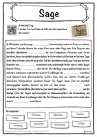 Vorschau - Unterrichtsreihen - Sage Lückentext mit Wortspeicher Hörverstehen und Suchsel - Seite 1