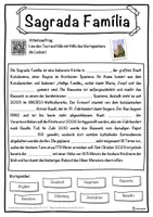 Vorschau - Unterrichtsreihen - Sagrada Família Lückentext mit Wortspeicher Hörverstehen und Suchsel - Seite 1