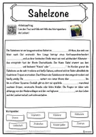 Vorschau - Unterrichtsreihen - Sahelzone Lückentext mit Wortspeicher Hörverstehen und Suchsel - Seite 1