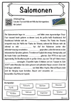 Vorschau - Unterrichtsreihen - Salomonen Lückentext mit Wortspeicher Hörverstehen und Suchsel - Seite 1
