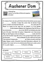 Vorschau - Unterrichtsreihen - Aachener Dom Lückentext mit Wortspeicher Hörverstehen und Suchsel - Seite 1