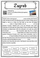Vorschau - Unterrichtsreihen - Zagreb Lückentext mit Wortspeicher Hörverstehen und Suchsel - Seite 1