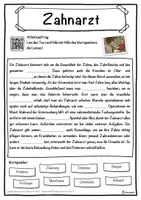 Vorschau - Unterrichtsreihen - Zahnarzt Lückentext mit Wortspeicher Hörverstehen und Suchsel - Seite 1