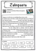 Vorschau - Unterrichtsreihen - Zahnpasta Lückentext mit Wortspeicher Hörverstehen und Suchsel - Seite 1
