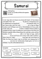 Vorschau - Unterrichtsreihen - Samurai Lückentext mit Wortspeicher Hörverstehen und Suchsel - Seite 1