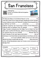 Vorschau - Unterrichtsreihen - San Francisco Lückentext mit Wortspeicher Hörverstehen und Suchsel - Seite 1