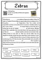 Vorschau - Unterrichtsreihen - Zebras Lückentext mit Wortspeicher Hörverstehen und Suchsel - Seite 1