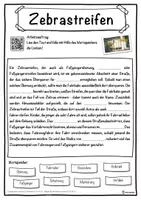 Vorschau - Unterrichtsreihen - Zebrastreifen Lückentext mit Wortspeicher Hörverstehen und Suchsel - Seite 1