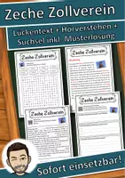 Vorschau - Unterrichtsreihen - Zeche Zollverein Lückentext mit Wortspeicher Hörverstehen und Suchsel - Deckblatt