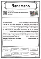 Vorschau - Unterrichtsreihen - Sandmann Lückentext mit Wortspeicher Hörverstehen und Suchsel - Seite 1