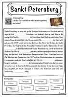 Vorschau - Unterrichtsreihen - Sankt Petersburg Lückentext mit Wortspeicher Hörverstehen und Suchsel - Seite 1