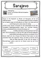 Vorschau - Unterrichtsreihen - Sarajevo Lückentext mit Wortspeicher Hörverstehen und Suchsel - Seite 1
