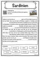 Vorschau - Unterrichtsreihen - Sardinien Lückentext mit Wortspeicher Hörverstehen und Suchsel - Seite 1