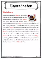Vorschau - Unterrichtsreihen - Sauerbraten Lückentext mit Wortspeicher Hörverstehen und Suchsel - Seite 2