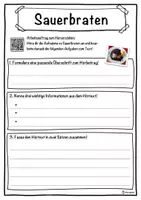 Vorschau - Unterrichtsreihen - Sauerbraten Lückentext mit Wortspeicher Hörverstehen und Suchsel - Seite 3