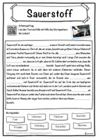 Vorschau - Unterrichtsreihen - Sauerstoff Lückentext mit Wortspeicher Hörverstehen und Suchsel - Seite 1