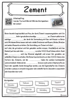 Vorschau - Unterrichtsreihen - Zement Lückentext mit Wortspeicher Hörverstehen und Suchsel - Seite 1