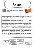 Vorschau - Unterrichtsreihen - Sauna Lückentext mit Wortspeicher Hörverstehen und Suchsel - Seite 1