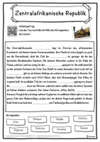 Vorschau - Unterrichtsreihen - Zentralafrikanische Republik Lückentext mit Wortspeicher Hörverstehen und Suchsel - Seite 1