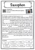 Vorschau - Unterrichtsreihen - Saxophon Lückentext mit Wortspeicher Hörverstehen und Suchsel - Seite 1