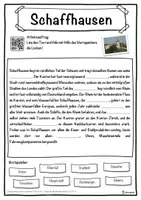 Vorschau - Unterrichtsreihen - Schaffhausen Lückentext mit Wortspeicher Hörverstehen und Suchsel - Seite 1