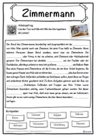 Vorschau - Unterrichtsreihen - Zimmermann Lückentext mit Wortspeicher Hörverstehen und Suchsel - Seite 1