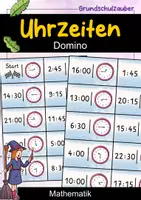 Vorschau - Spiele - Uhrzeiten Domino | Uhr lesen lernen Mathematikspiel - Deckblatt