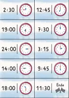 Vorschau - Spiele - Uhrzeiten Domino | Uhr lesen lernen Mathematikspiel - Seite 3