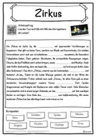 Vorschau - Unterrichtsreihen - Zirkus Lückentext mit Wortspeicher Hörverstehen und Suchsel - Seite 1